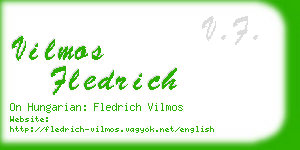 vilmos fledrich business card